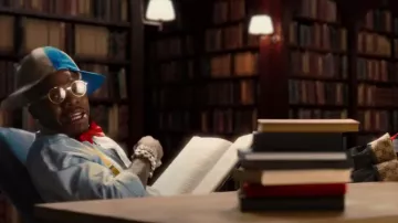 Lunettes de soleil rondes Gucci dorées et jaunes portées par DaBaby dans BIG EVERYTHING de Busta Rhymes (clip officiel) avec DaBaby, T-Pain