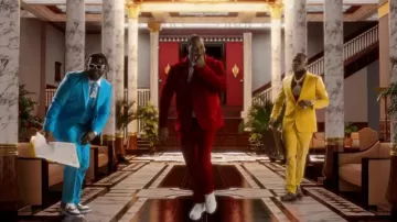 Mocassins Louis Vuitton en toile damier marron 'Major' portés par DaBaby dans BIG EVERYTHING de Busta Rhymes (clip officiel) avec DaBaby, T-Pain