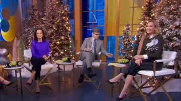 A.L.C. Tracy Pleated Vegan Leather Skirt worn by Lara Spencer as seen in Good Morning America on November 27, 2023