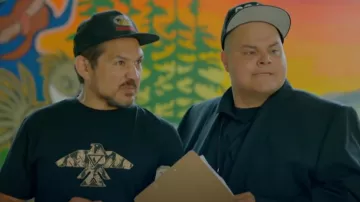 Neechi By Nature Neechi Gold Feather Thunderbird T-Shirt worn by Brady (Pat Thornton) as seen in Acting Good (S02E07)