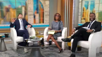 Chiara Boni La Petite Robe Rosmarijn Checked Dress worn by Gayle King as seen in CBS Mornings ;on November 28, 2023