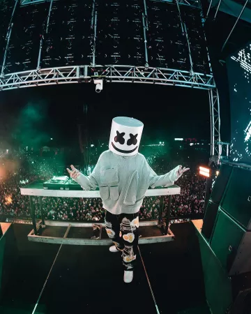 Nike Air Force 1 Low 'White' sneakers worn by Marshmello on his Instagram account @marshmellomusic