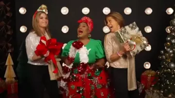 Jasambac Cold Shoulder Sequin Top worn by Hoda Kotb as seen in Today on November 29, 2023