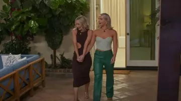 Stradivarius Pe­tite Faux-Leather Pants worn by Morgan Ramsey as seen in Twin Love (S01E08)