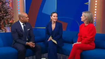 Karen Millen Polished Stretch Wool Blend Vest worn by Eva Pilgrim as seen in Good Morning America on November 30, 2023