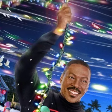 Suéter de unicornio usado por Chris Carver (Eddie Murphy) en atuendos de la película Candy Cane Lane