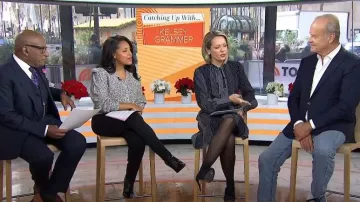 Nicole Miller Kaleidostripe Flounce Dress worn by Dylan Dreyer as seen in Today on December 1, 2023