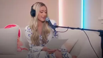 Sandro Jerzy Heart-motif Midi Dress worn by Paris Hilton as seen in Paris in Love (S02E07)