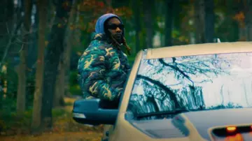 Prada Black Rectangular Symbole Sunglasses worn by Offset in Don't You Lie (Official Music Video)