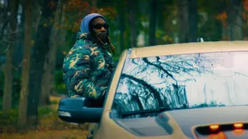 ERL Camo Quilted Down Jacket worn by Offset in Don't You Lie (Official Music Video)