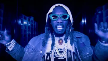 Bottega Veneta Green Two-Tone Hue Sunglasses worn by Offset in Don't You Lie (Official Music Video)
