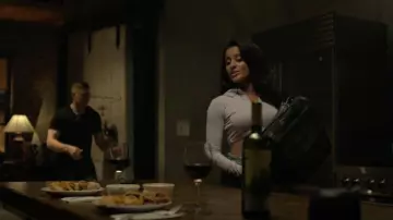 Garage caroline Long Sleeve Cropped Po­lo Top worn by Mireya Garcia (Carmela Zumbado) as seen in Power Book IV: Force (S02E07)