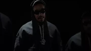 Balenciaga Black Heavy Metal Logo Zip Hoodie worn by Wiz Khalifa in Heavy Hitters [Official Music Video]