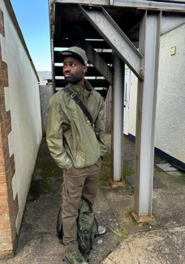 Off-White Olive Green Sponge Sneaker Boots worn by Dave on the Instagram account @santandave