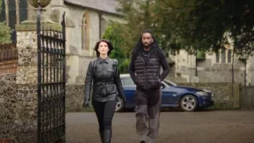 Barbour International Bowsden Gilet Black worn by Joe Petrus(Nathan Stewart-Jarrett) as seen in Culprits (S01E02)
