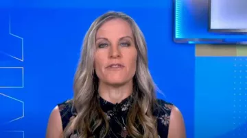 Derek Lam 10 Crosby Floral Sleeveless Blouse worn by Becky Worley as seen in Good Morning America on December 4, 2023