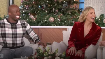 Favorite Daughter Amore Velvet Blazer worn by Amanda Kloots as seen in The Talk on December 4, 2023