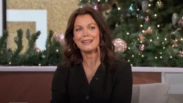 Sandro Seal Romper worn by Bellamy Young as seen in The Talk on  December 4, 2023