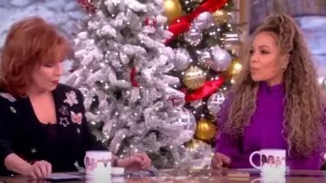 Patbo Ruffle High Neck Blouse worn by Sunny Hostin as seen in The View on December 1, 2023