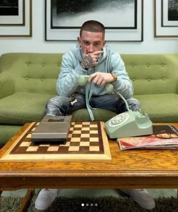 Louis Vuitton Light Blue Gradient Monogram Hoodie worn by ArrDee on the Instagram account @arrdeegram