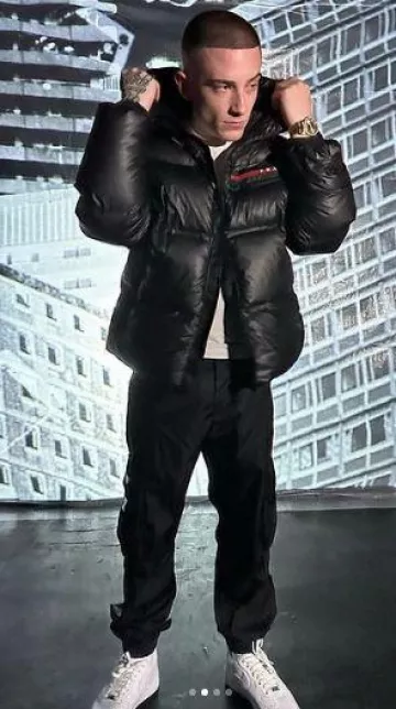 Prada Black Light-Nylon Puffer Jacket worn by ArrDee on the Instagram account @arrdeegram