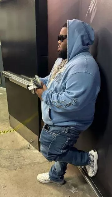 Amiri x TGCW Blue Faced Eagle Logo Hoodie worn by Rod Wave on the Instagram account @rodwave