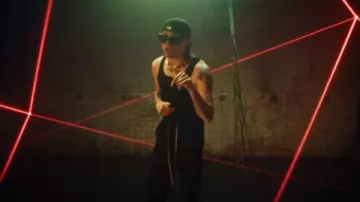 Off-White Matte Black Puffy 'Katoka' Sunglasses worn by Peso Pluma in "Peligro" (Music Video) | Call of Duty: Modern Warfare III