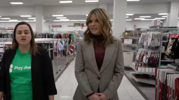 Veronica Beard Long & Lean Dickey Jacket en marrón Multi usado por Jenna Bush Hager como se ve en Today el 6 de diciembre de 2023