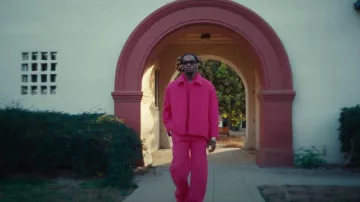 Valentino Hot Pink Wool Reversible Shirt Jacket worn by Offset in BLAME IT ON SET (Official Music Video)