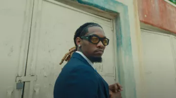Labor Black & Orange Oval Driver Sunglasses worn by Offset in BLAME IT ON SET (Official Music Video)