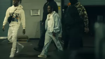 Nike Air Force 1 Mid x Louis Vuitton Damier Graffiti sneakers worn by 42 Dugg in SpinDatBac (Official Music Video)