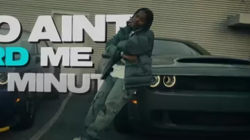 Louis Vuitton White Teen Bedroom Print T Shirt worn by 42 Dugg in SpinDatBac (Official Music Video)