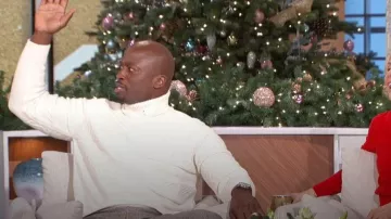 Theory Geometric Turtleneck Sweater worn by Akbar Gbaja-Biamila as seen in The Talk on December 5, 2023