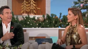 J. Crew Halter Top with necktie worn by Natalie Morales as seen in The Talk on  December 5, 2023