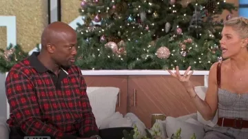 Ted Baker Bennev Plaid Rugby Polo worn by Akbar Gbaja-Biamila as seen in The Talk on December 6, 2023