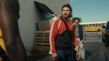 Adidas Originals Red Blocked Track Jacket worn by Chad McKnight (Nick Zano) as seen in Obliterated (S01E06)