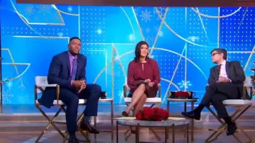 Blusa de cuentas Ramy Brook Sally usada por Juju Chang como se ve en Good Morning America el 7 de diciembre de 2023