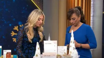 Kay Unger Alexa Asymmetric Dress worn by Michelle Miller as seen in CBS Mornings on December 3, 2023