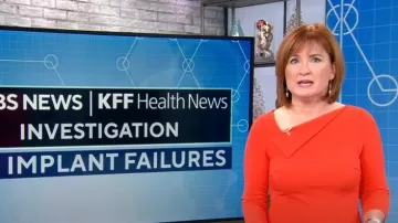 Calvin Klein Foldover-Neck Front-Slit Sheath Dress worn by Anna Werner as seen in CBS Mornings on December 6, 2023