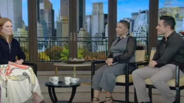 Tommy Hilfiger Tie-Neck Cropped Jumpsuit worn by Deja Vu as seen in LIVE with Kelly and Mark on  December 5, 2023