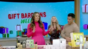 Anthropologie The Thea Twofer Sweater Dress worn by Monica Mangini as seen in LIVE with Kelly and Mark on  December 5, 2023