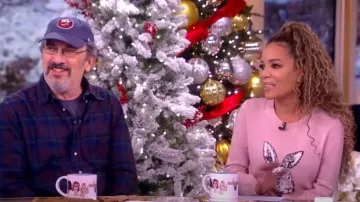 Victoria Beckham Blush Bunny Sweater worn by Sunny Hostin as seen in The View on December 8, 2023
