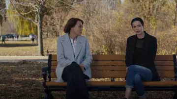 Theory Clairene Coat worn by Kira Manning (Keeley Hawes) as seen in Orphan Black: Echoes (S01E05)