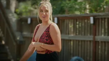 Pretty Little Thing Red Leopard Cut Out Wrap Around Swimsuit worn by Daniella Grace as seen in FBoy Island (S03E07)
