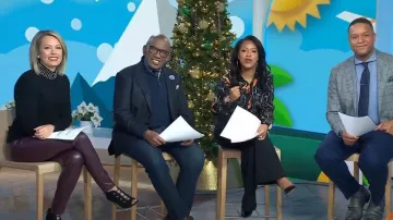 Sandro Suzette Pearl Collar Sweater worn by Dylan Dreyer as seen in Today on  December 9, 2023