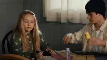 H&M Hoodie in Khaki/Green Stars worn by Parker Walter (Alix West Lefler) as seen in My Life with the Walter Boys (S01E07)