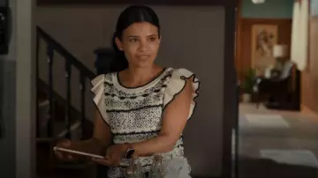 Pilcro Ruffle Sweater Tank worn by Jackie Howard (Nikki Rodriguez) as seen in My Life with the Walter Boys (S01E10)