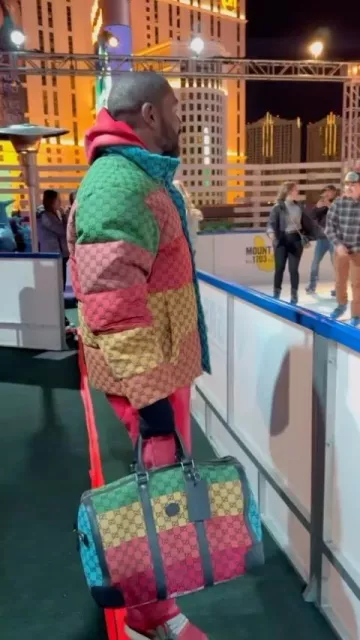 Off-White Red Orange Grey Mid-Top 'Sponge' Sneakers worn by Floyd Mayweather on the Instagram account @floydmayweather