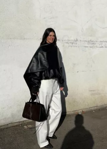 The Row Kitten Leather Pumps worn by Kendall Jenner in Los Angeles on December 6, 2023