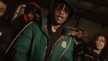 Moncler Dark Green 'Mariveles' Jacket worn by Benzo B in 2 DEEP by DD Osama & Benzo B (Official Video)